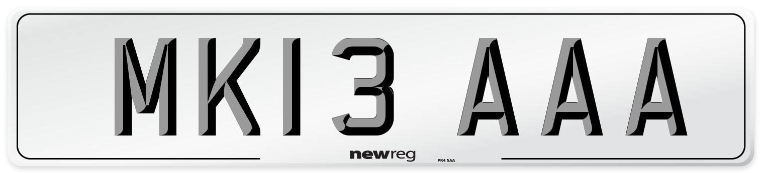 MK13 AAA Number Plate from New Reg